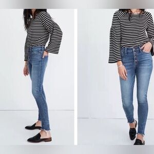 MADEWELL 10” High-rise Button Fly Skinny Jeans, Size 26